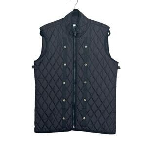 G - Raw men black quilted full zipper button vest size large
